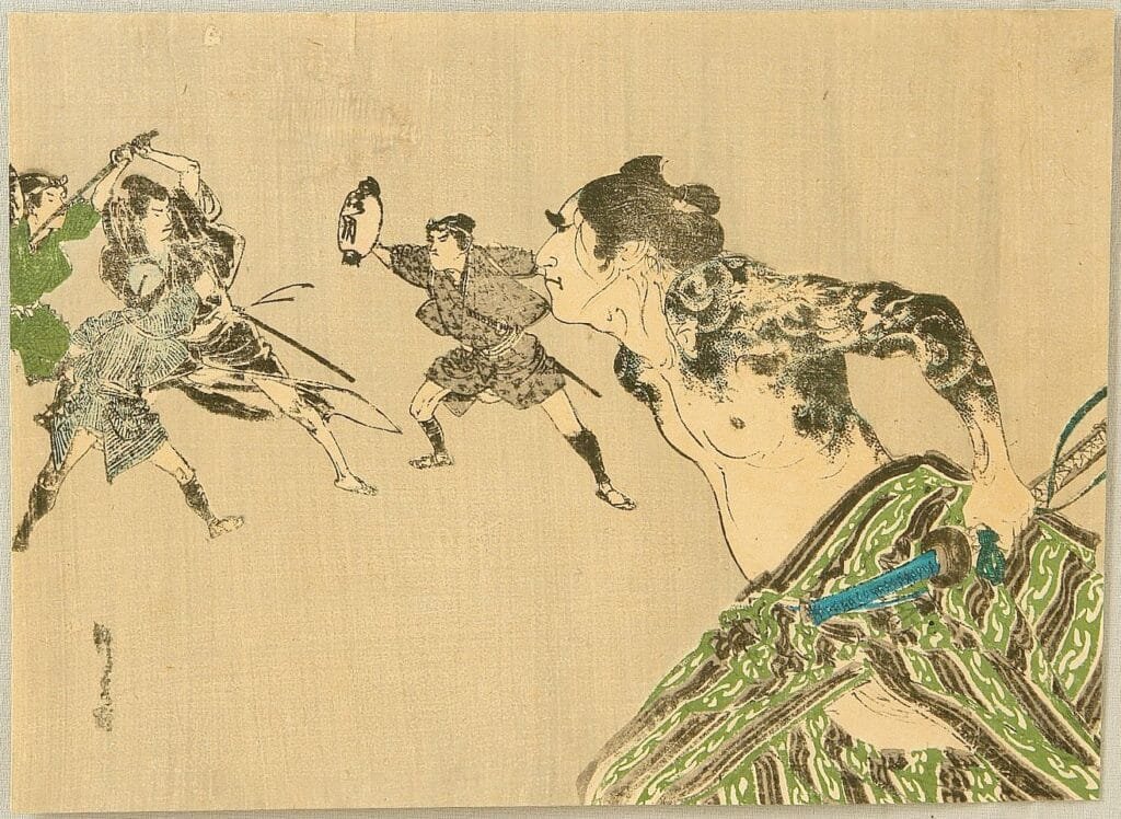 Yakuza with tattoos - ukiyo-e